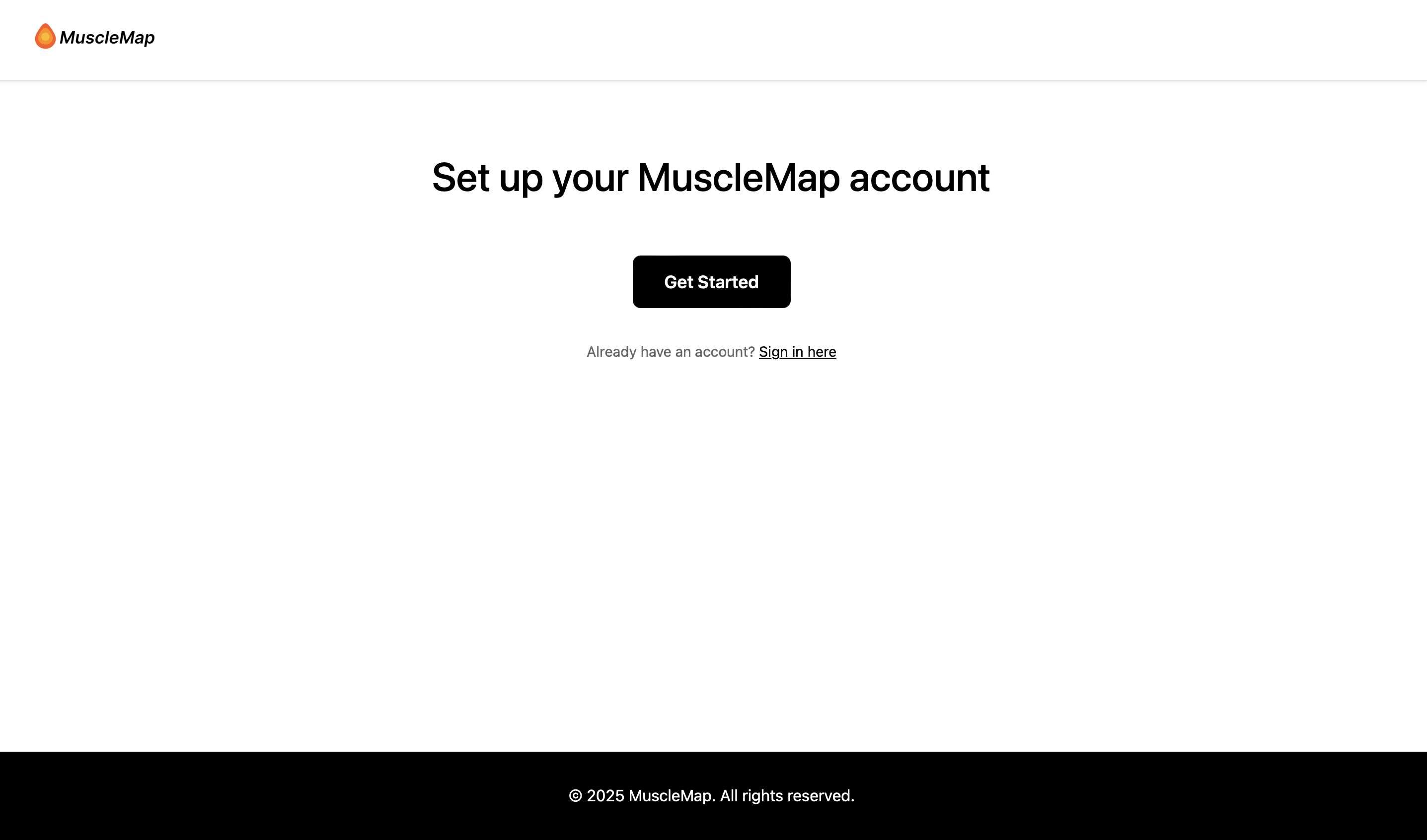 MuscleMap app onboarding screen